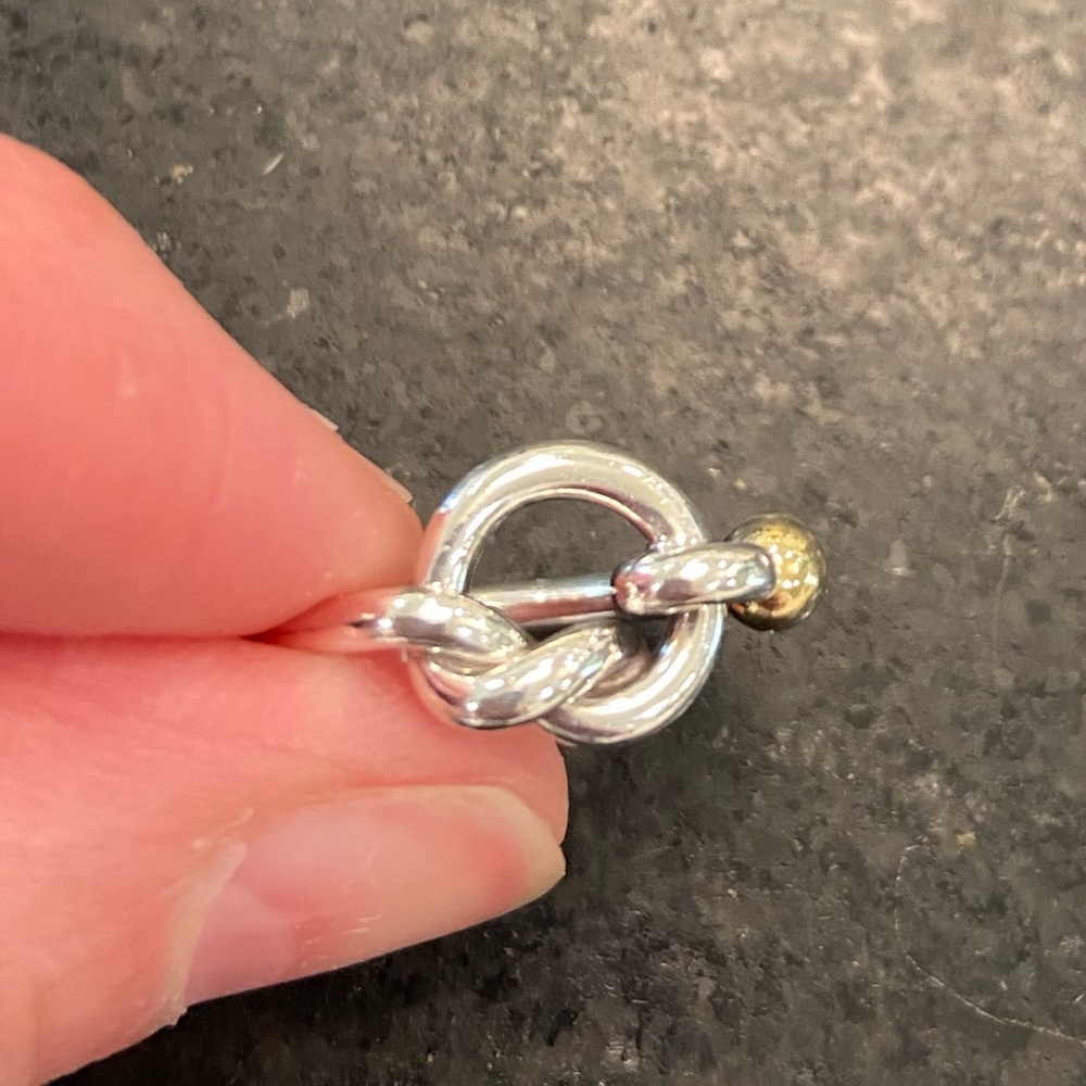 Tiffany & Co. Love Knot Sterling Silver with Gold Ring Vintage Size 5